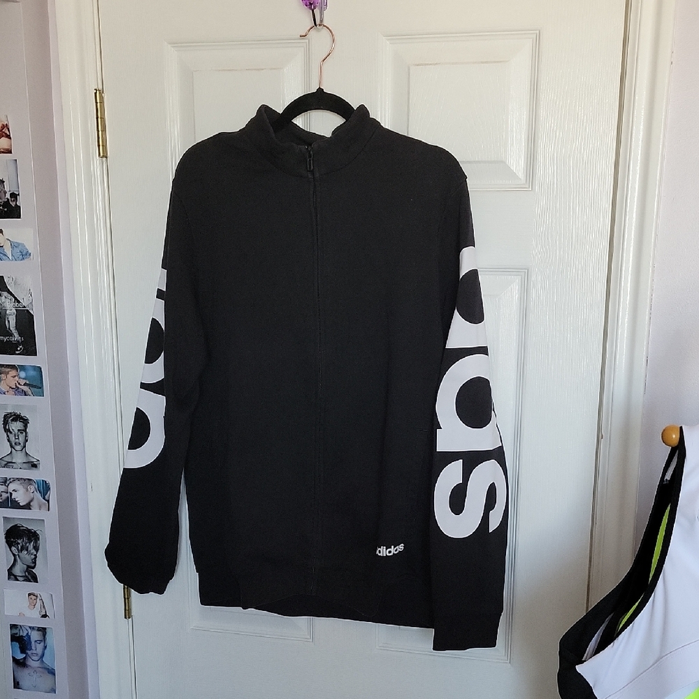 Black Adidas Zip-Up Jacket